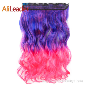 Synthetic Hair Extension Body Wave 5 Clips-in Hairpieces